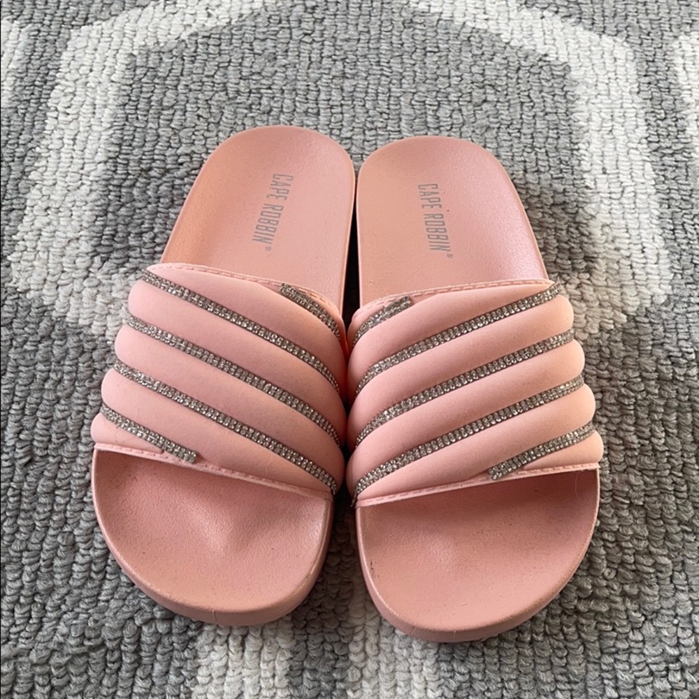 Rhinestone Pink Slides - Picture 3 of 3